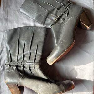 FRYE mid calf Gray Leather Women's Boots